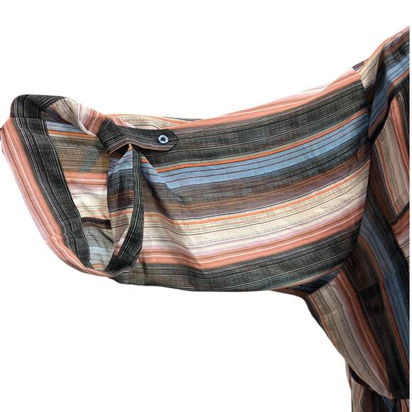 Torrid Button Up  Blouse Size ^ in Blue and Peach - Picture 6 of 12